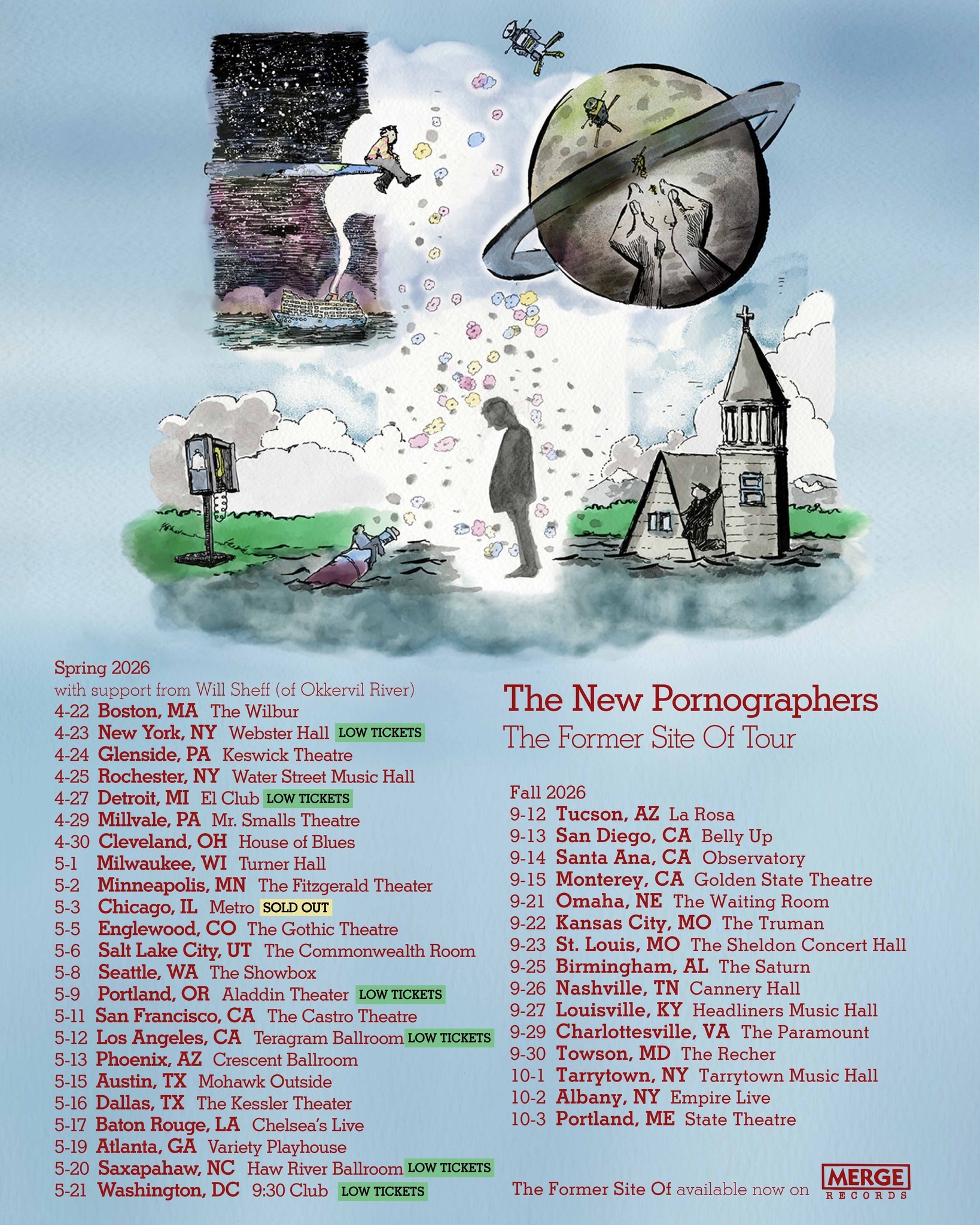 The New Pornographers The Former Site Of Tour Poster 2026